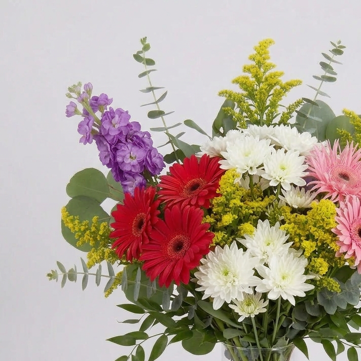 Bright and Cheery Birthday Flower Vase Arrangement