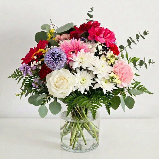 Bright and Cheery Birthday Flower Vase Arrangement