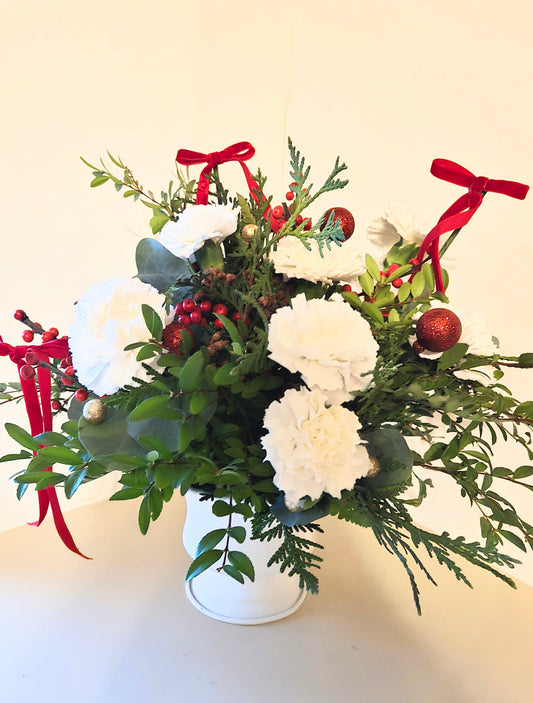 Christmas Arrangement Red Bows